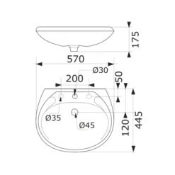 Isifix Wastafel Ecos Rond Wit Keramiek 60x52x32 Cm 3 Isifix Wastafel Ecos Rond Wit Keramiek 60x52x32 Cm -Gamma Badkamer Winkel 123 8554