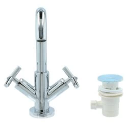 Absolut Wastafelkraan Post 2-knops Chroom -Gamma Badkamer Winkel 123 867