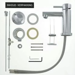 Tiger Wastafelkraan Boston Met Hendel En Waste Chroom -Gamma Badkamer Winkel 123 878