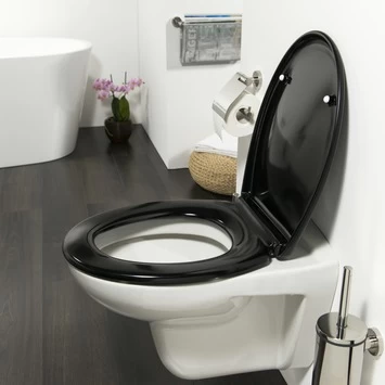 Tiger WC bril Ventura Zwart Kunststof met Softclose Tiger WC Bril Ventura Zwart Kunststof Met Softclose -Gamma Badkamer Winkel 123 8895