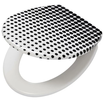 Tiger WC bril Speckels Duroplast Zwart-wit Tiger WC Bril Speckels Duroplast Zwart-wit -Gamma Badkamer Winkel 123 8915