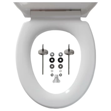 Tiger WC bril Speckels Duroplast Zwart-wit Tiger WC Bril Speckels Duroplast Zwart-wit -Gamma Badkamer Winkel 123 8918