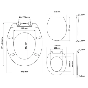 Tiger WC bril Mason Pergamon Kunststof met Softclose Tiger WC Bril Mason Pergamon Kunststof Met Softclose -Gamma Badkamer Winkel 123 8959