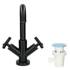 Absolut Wastafelkraan Post 2-knops Zwart 10 Absolut Wastafelkraan Post 2-knops Zwart -Gamma Badkamer Winkel 123 924