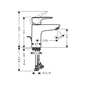 Hansgrohe Mysports L wastafalkraan eengreeps met waste coolstart Hansgrohe Mysports L Wastafalkraan Eengreeps Met Waste Coolstart -Gamma Badkamer Winkel 123 951