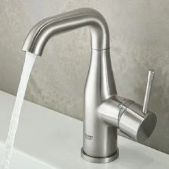 GROHE Wastafelkraan Essence M-size Met Hendel En Waste Supersteel 4 GROHE Wastafelkraan Essence M-size Met Hendel En Waste Supersteel -Gamma Badkamer Winkel 123 954