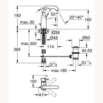 GROHE wastafelkraan Essence M-size met hendel en waste Supersteel GROHE Wastafelkraan Essence M-size Met Hendel En Waste Supersteel -Gamma Badkamer Winkel 123 955