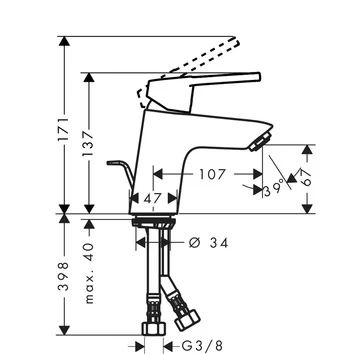 Hansgrohe Wastafelkraan Logis Loop 70 met Hendel en Waste Chroom Hansgrohe Wastafelkraan Logis Loop 70 Met Hendel En Waste Chroom -Gamma Badkamer Winkel 123 957